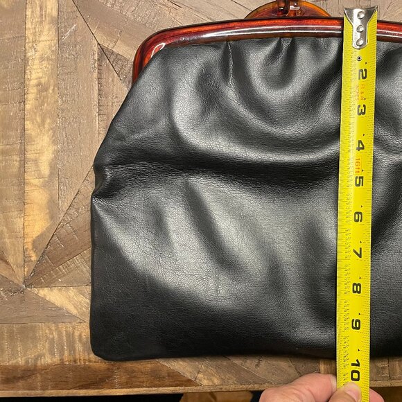 Vintage Black Soft-Body Lucite Frame Clutch - Picture 3 of 5